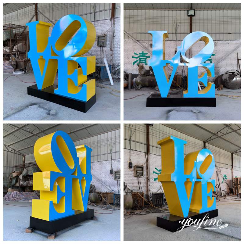 Modern Metal LOVE Sculpture