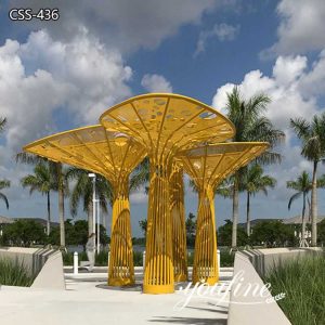 Outdoor Plaza Large Metal Tree Sculptures Project for Sale CSS-436