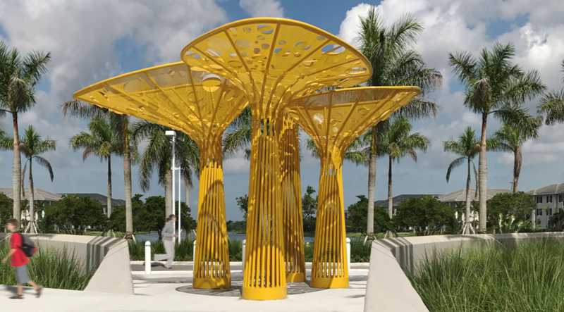 Outdoor Plaza Large Metal Tree Sculptures Project for Sale