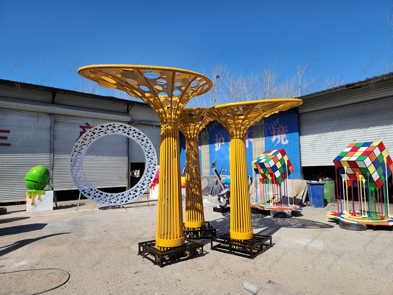 Plaza Large Metal Tree Sculptures