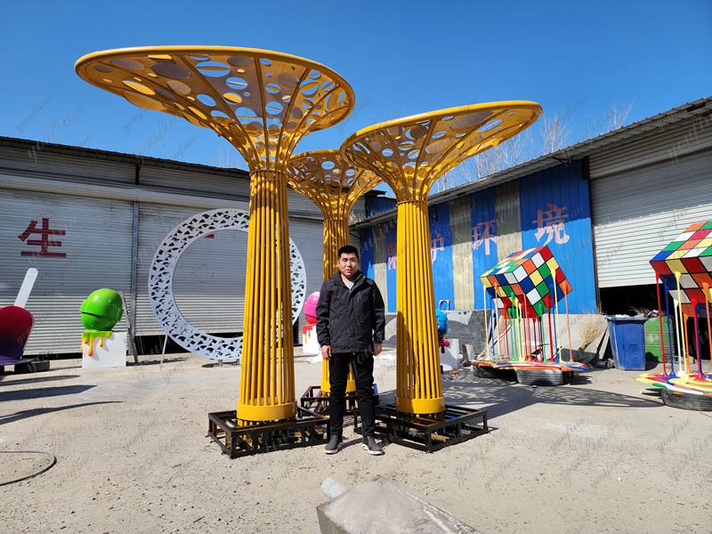 Plaza Large Metal Tree Sculptures