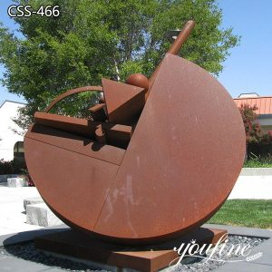 Rusted Metal Garden Sculpture Modern Design for Sale CSS-466