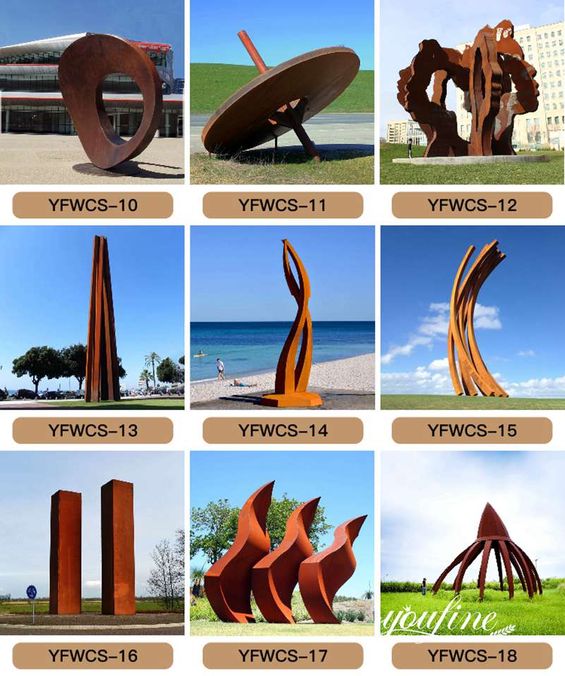 Modern Abstract Rusty Metal Garden Sculpture for Sale CSS-470 - Abstract Corten Sculpture - 4