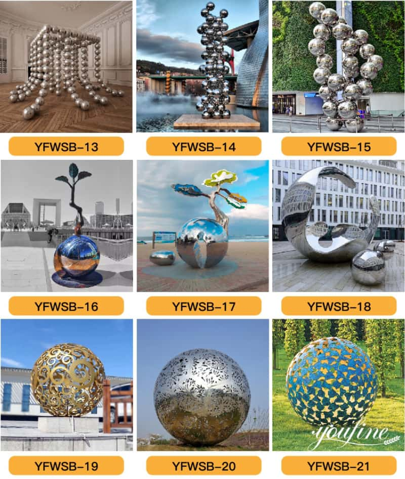 Outdoor Large Metal Ball Sculpture Modern Decor for Sale CSS-434 - Garden Metal Sculpture - 3