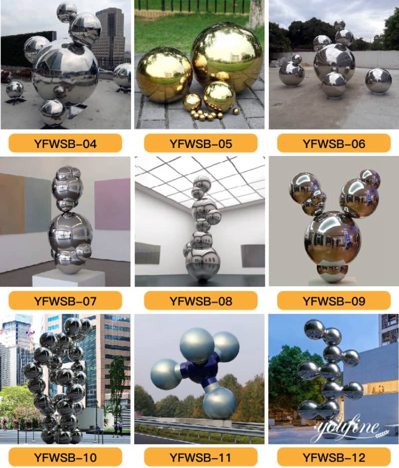 Outdoor Large Metal Ball Sculpture Modern Decor for Sale CSS-434 - Garden Metal Sculpture - 2