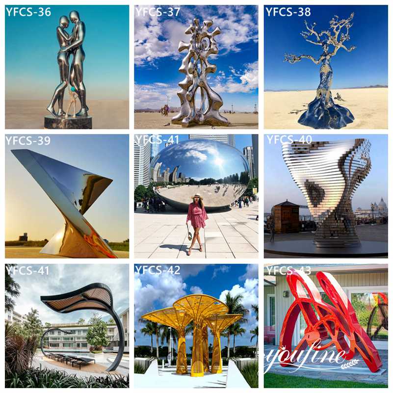 Outdoor Stainless Steel Abstract Sculptures Plaza Decor for Sale CSS-462 - Landmark Sculpture - 5 stainless steel garden sculpture
