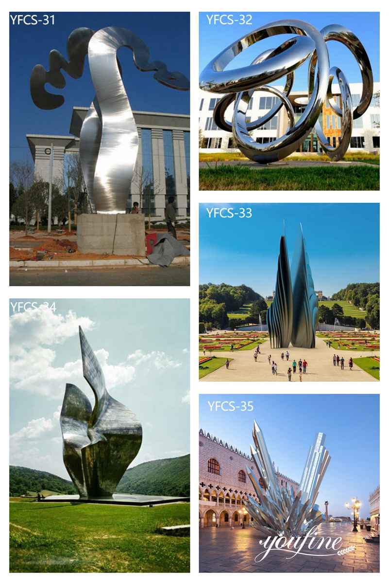Stainless Steel Garden Sculpture Fountain Pool Decor for Sale CSS-461 - Abstract Water Sculpture - 4 stainless steel garden sculpture