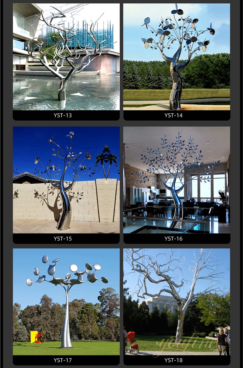 Creative Imitation Bronze Stainless Steel Tree People Sculpture for Outdoor - Garden Metal Sculpture - 10
