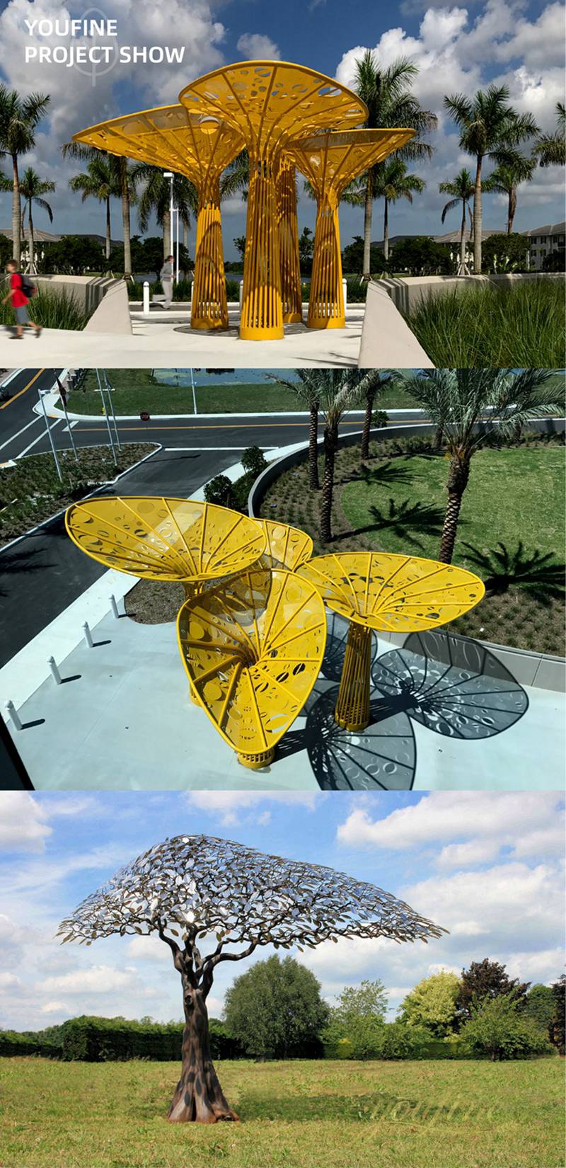 Outdoor Plaza Large Metal Tree Sculptures Project for Sale CSS-436 - Application Place/Placement - 11