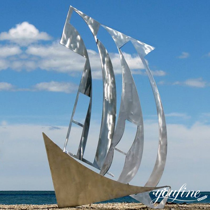 Large Metal Sailboat Sculpture Outdoor Decor for Sale CSS-489 - Garden Metal Sculpture - 1