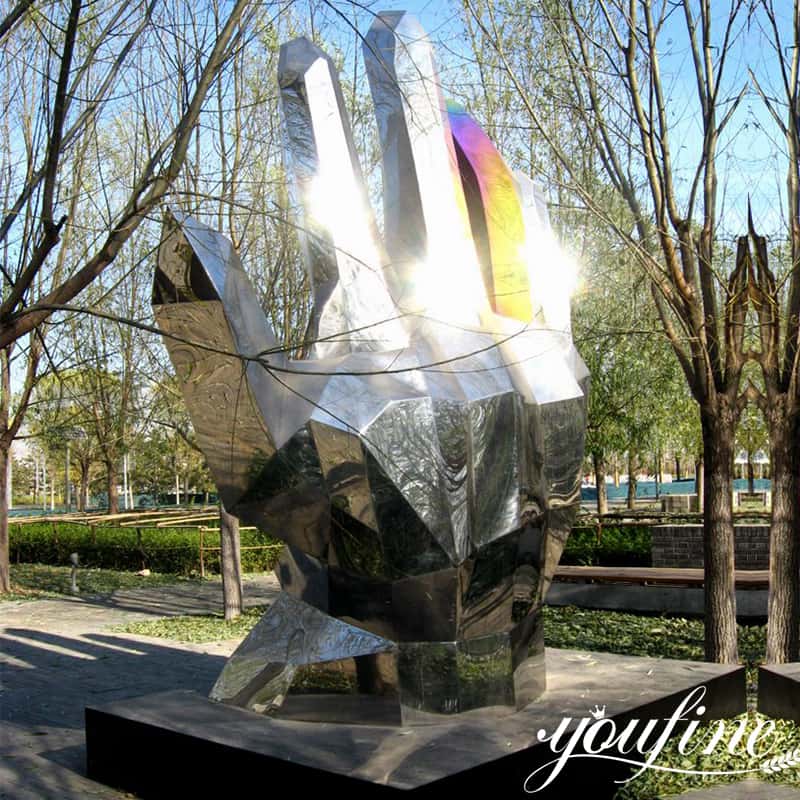 Metal Hand Sculpture Modern Geometric Design for Sale CSS-496 - Garden Metal Sculpture - 1