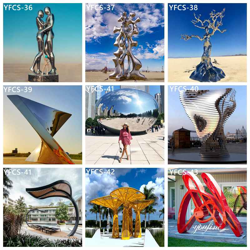 Modern Polished Stainless Steel Sculpture Home Decor for Sale CSS-434 - Square Sculpture - 3 Stainless Steel Sculpture Home Decor for Sale