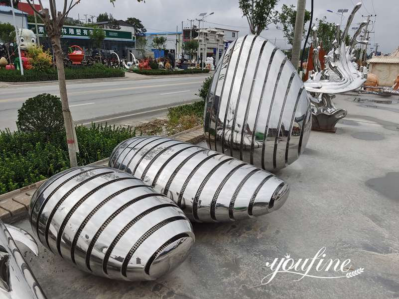 Stainless Steel Stone Sculpture Road Decor for Sale