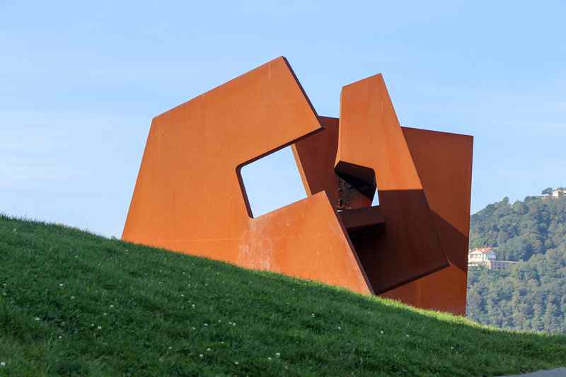 Modern Large Corten Steel Sculpture Square Decor for Sale CSS-467 - Application Place/Placement - 1