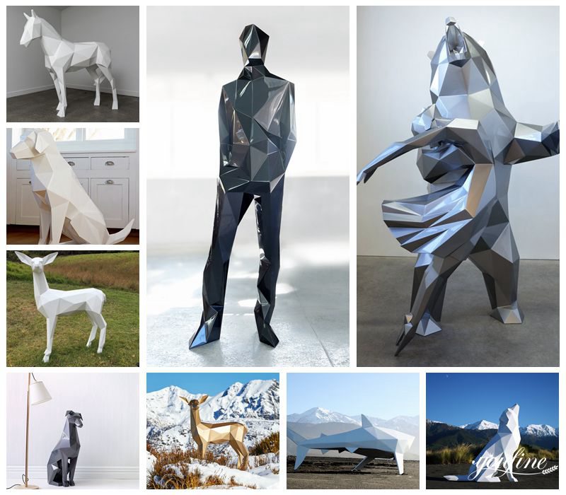 Metal Deer Sculpture Modern Geometric Design from Factory Supply CSS-484 - Garden Metal Sculpture - 3