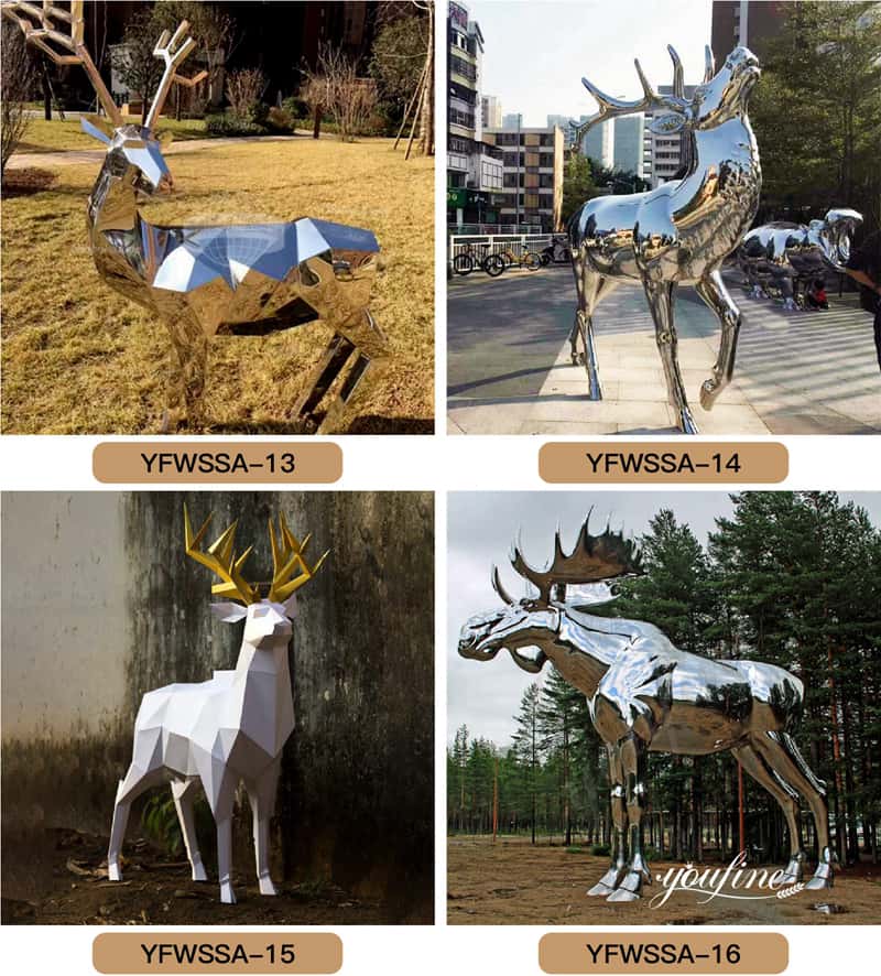 Metal Deer Sculpture Modern Art Decor from Factory Supply CSS-485 - Garden Metal Sculpture - 4