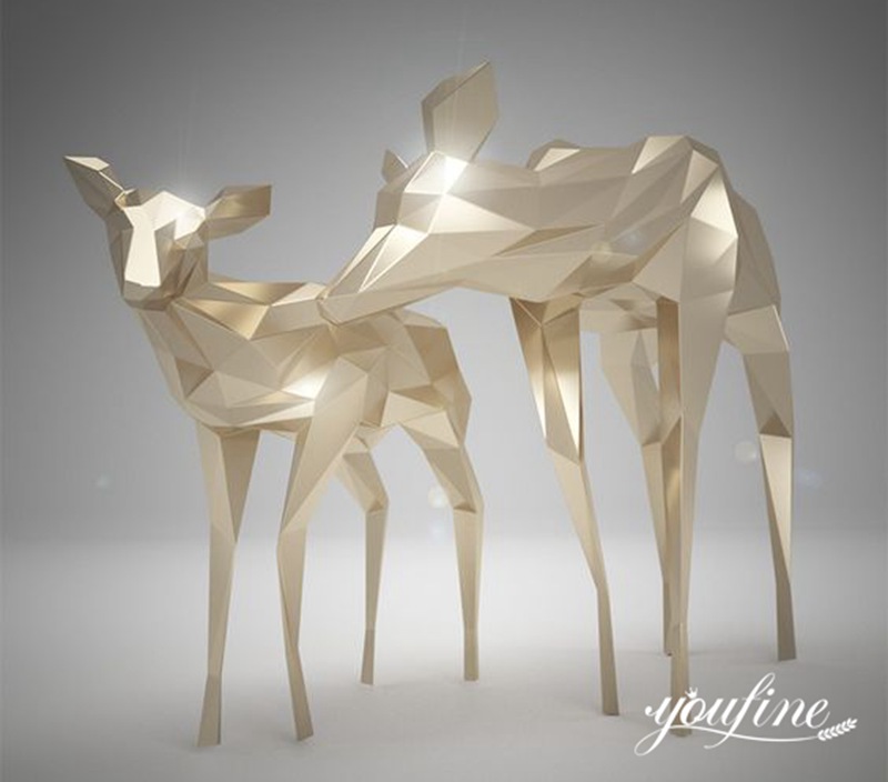 Metal Deer Sculpture Modern Geometric Design from Factory Supply CSS-484 - Garden Metal Sculpture - 1
