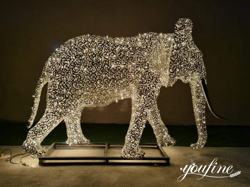 Metal Elephant Sculpture Modern Art Design for Sale CSS-474 - Garden Metal Sculpture - 1