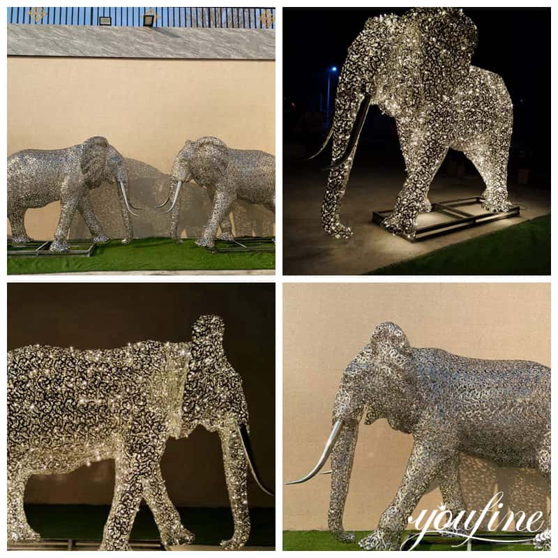 Metal Elephant Sculpture Modern Art Design for Sale CSS-474 - Garden Metal Sculpture - 3