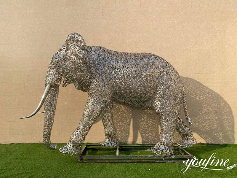 Metal Elephant Sculpture Modern Art Design for Sale CSS-474 - Garden Metal Sculpture - 2