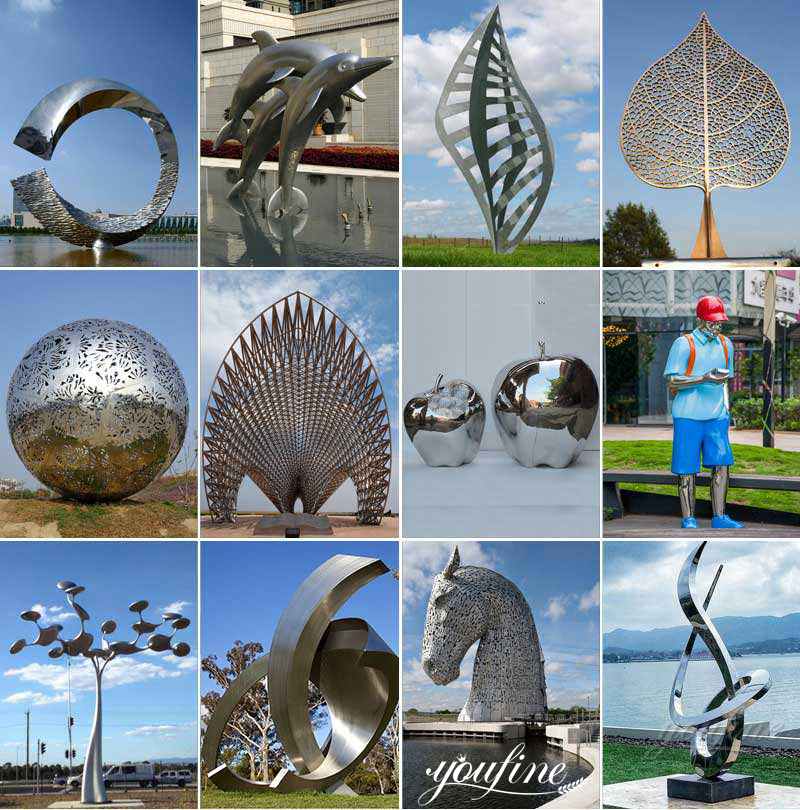 Modern Polished Stainless Steel Sculpture Home Decor for Sale CSS-434 - Square Sculpture - 2 outdoor metal sculptures for sale