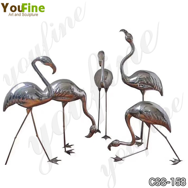 Metal Crane Statue Modern High Polished Art Decor Manufacturer CSS-158 (1)