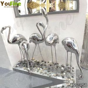 Metal Crane Statue Modern High Polished Art Decor Manufacturer CSS-158