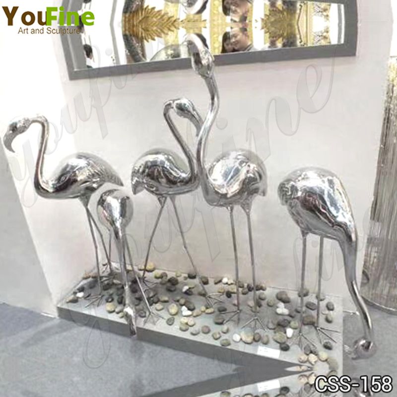 Metal Crane Statue Modern High Polished Art Decor Manufacturer CSS-158 (2)