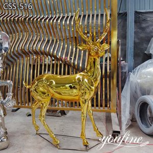 Metal Deer Sculpture Modern Art Design Factory Supply CSS-516