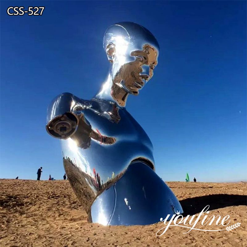Metal Figure Sculpture Mirror Polished Abstract Design for Sale CSS-527