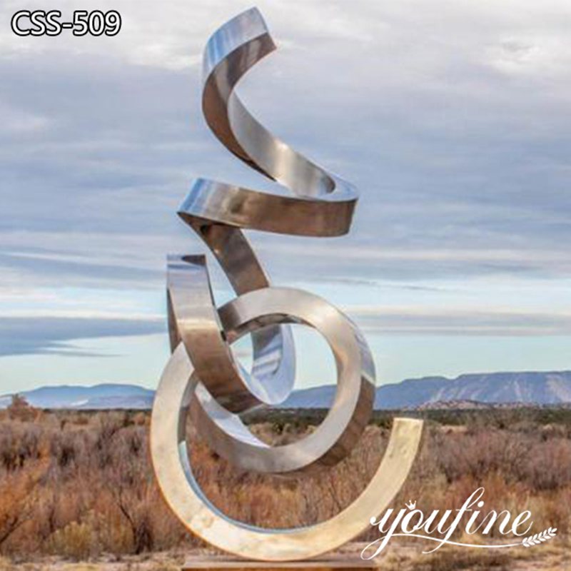 Metal Ring Sculpture Outdoor Modern Decor for Sale CSS-509