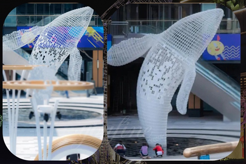 Metal Whale Sculpture Outdoor