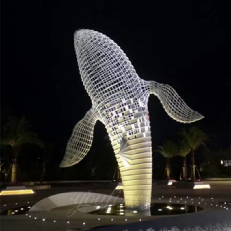 Metal Whale Sculpture Outdoor Water Feature Factory Supply