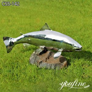 Stainless Steel Fish Sculpture Modern Lawn Decor Manufacturer CSS-142
