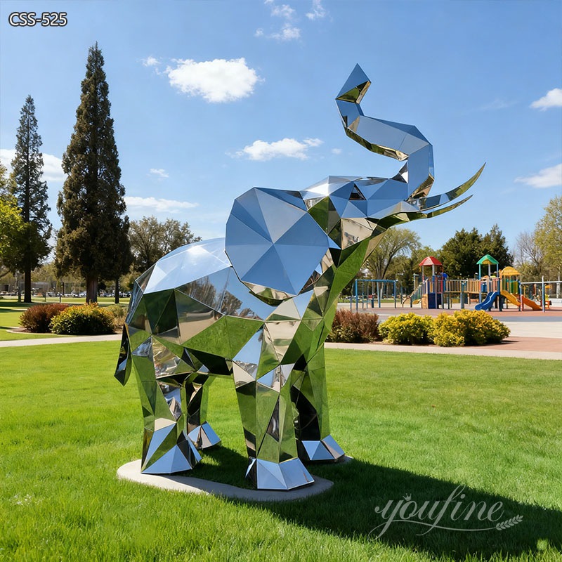 Stainless Steel Geometric Elephant Statue CSS-525