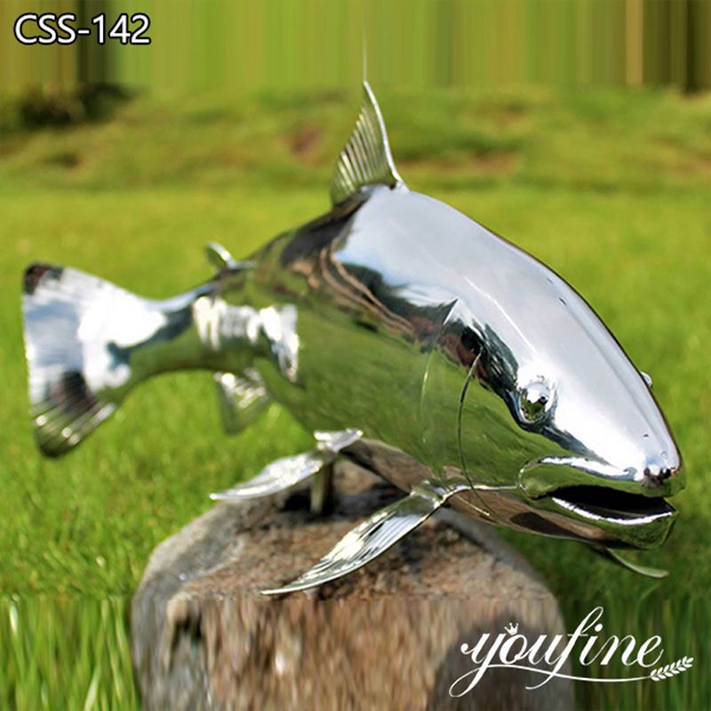 Stainless Steel Fish Sculpture Modern Lawn Decor Manufacturer CSS-142 - Garden Metal Sculpture - 3