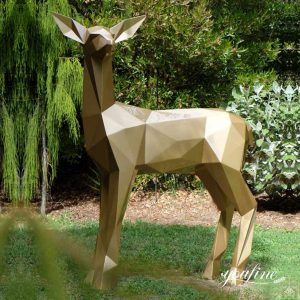 Life-Size Geometry Metal Deer Statue Modern Art Decor for Sale CSS-56