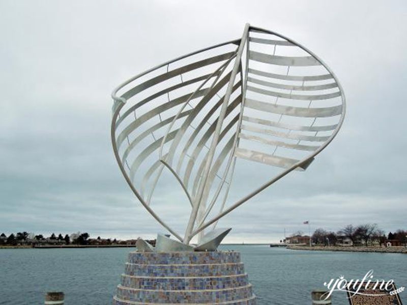 Abstract Metal Sailboat Sculpture Beach Seaside Decor for Sale CSS-510 - Metal Abstract Sculpture - 3