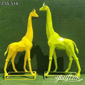 Modern Geometry Metal Giraffe Sculpture Garden Decor for Sale CSS-514