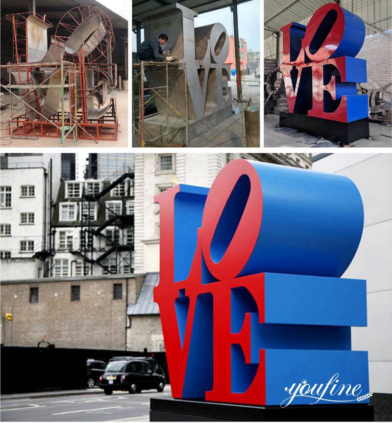 Love Sculpture Corten Steel Modern Outdoor Art Decor for Sale CSS-538 - Center Square - 2