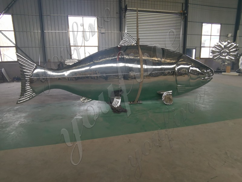 Stainless Steel Fish Sculpture Modern Lawn Decor Manufacturer CSS-142 - Garden Metal Sculpture - 8