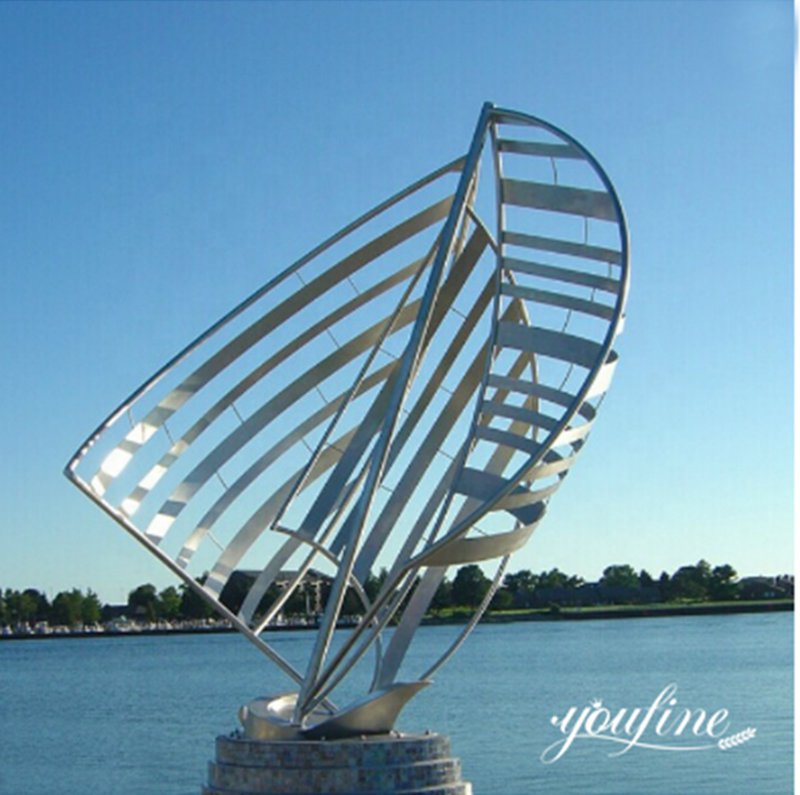 Abstract Metal Sailboat Sculpture Beach Seaside Decor for Sale CSS-510 - Metal Abstract Sculpture - 2
