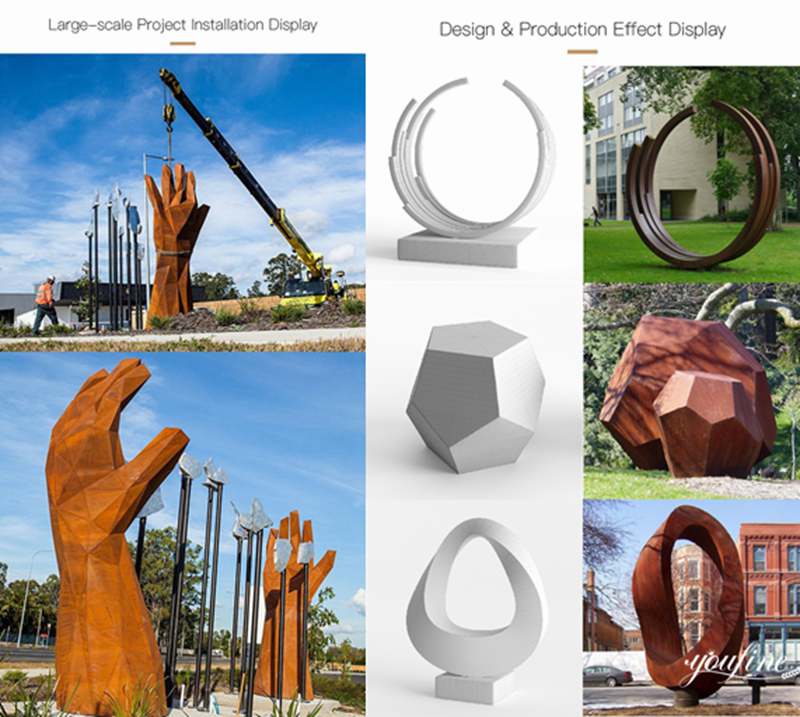 Large Corten Steel Sculpture Garden Decor Factory Supply CSS-388 - Large Corten Sculpture - 5