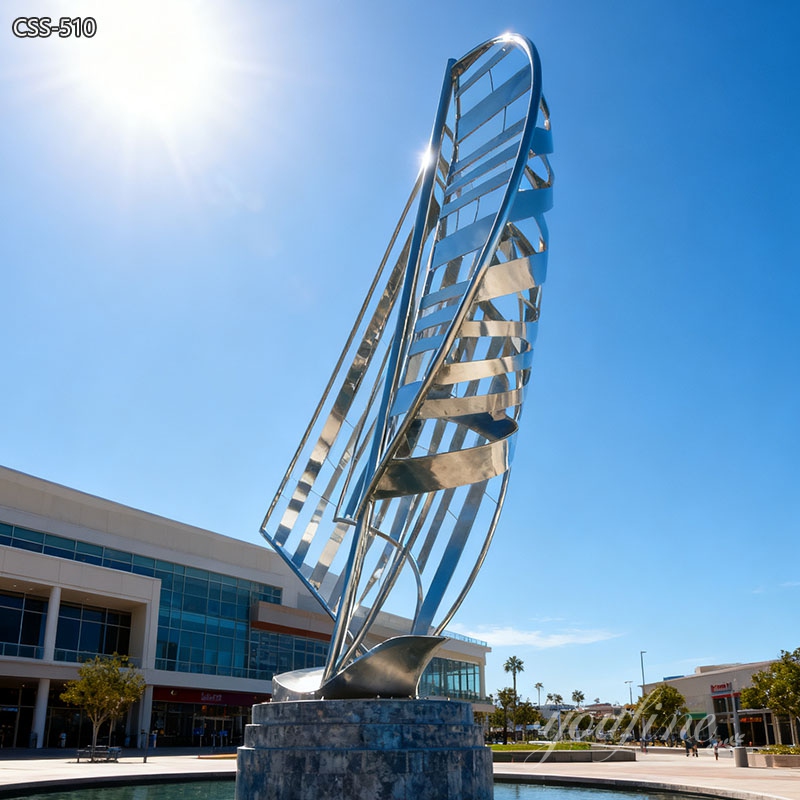 Abstract Metal Sailboat Sculpture for Sale CSS-510 - Metal Abstract Sculpture - 3 outdoor stainless steel Abstract Sailboat Sculpture