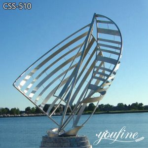 Abstract Metal Sailboat Sculpture Beach Seaside Decor for Sale CSS-510