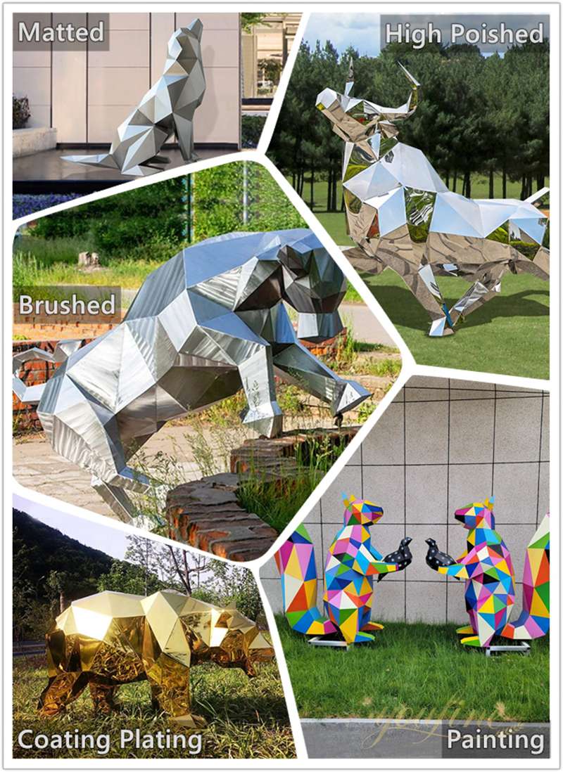 Painted Geometric Deer Metal Animal Sculpture Outdoor Decor CSS-935 - Application Place/Placement - 4