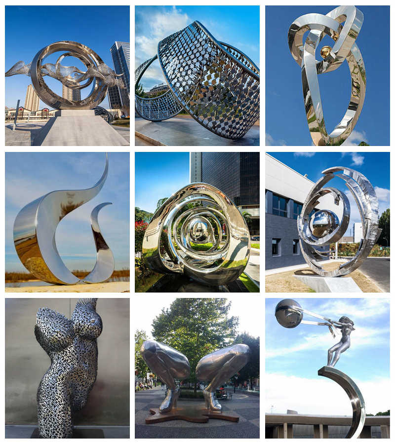 Stainless Steel Symmetry Sculpture High Polished Artwork for Sale CSS-157 - Garden Metal Sculpture - 5