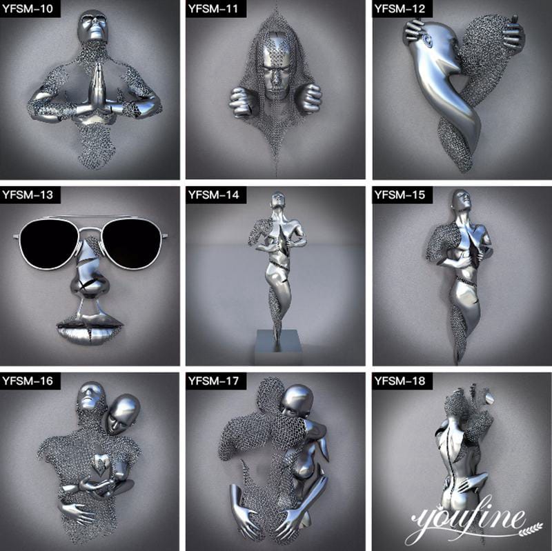 Stainless Steel Wall Sculpture Human Art Design Manufacturer CSS-511 - Hotel&House Decor - 2