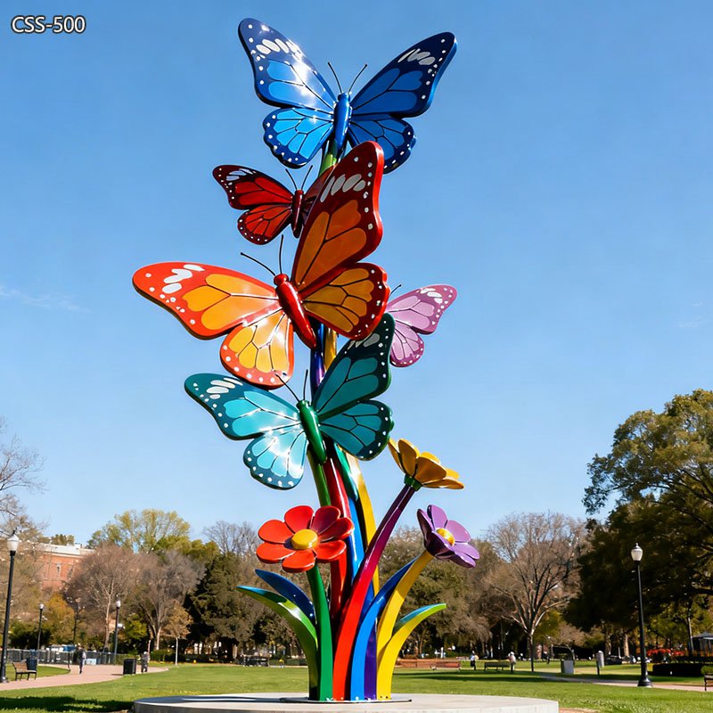 Colorful Metal Outdoor Butterfly Sculpture CSS-500 - Metal Animal Sculpture - 4