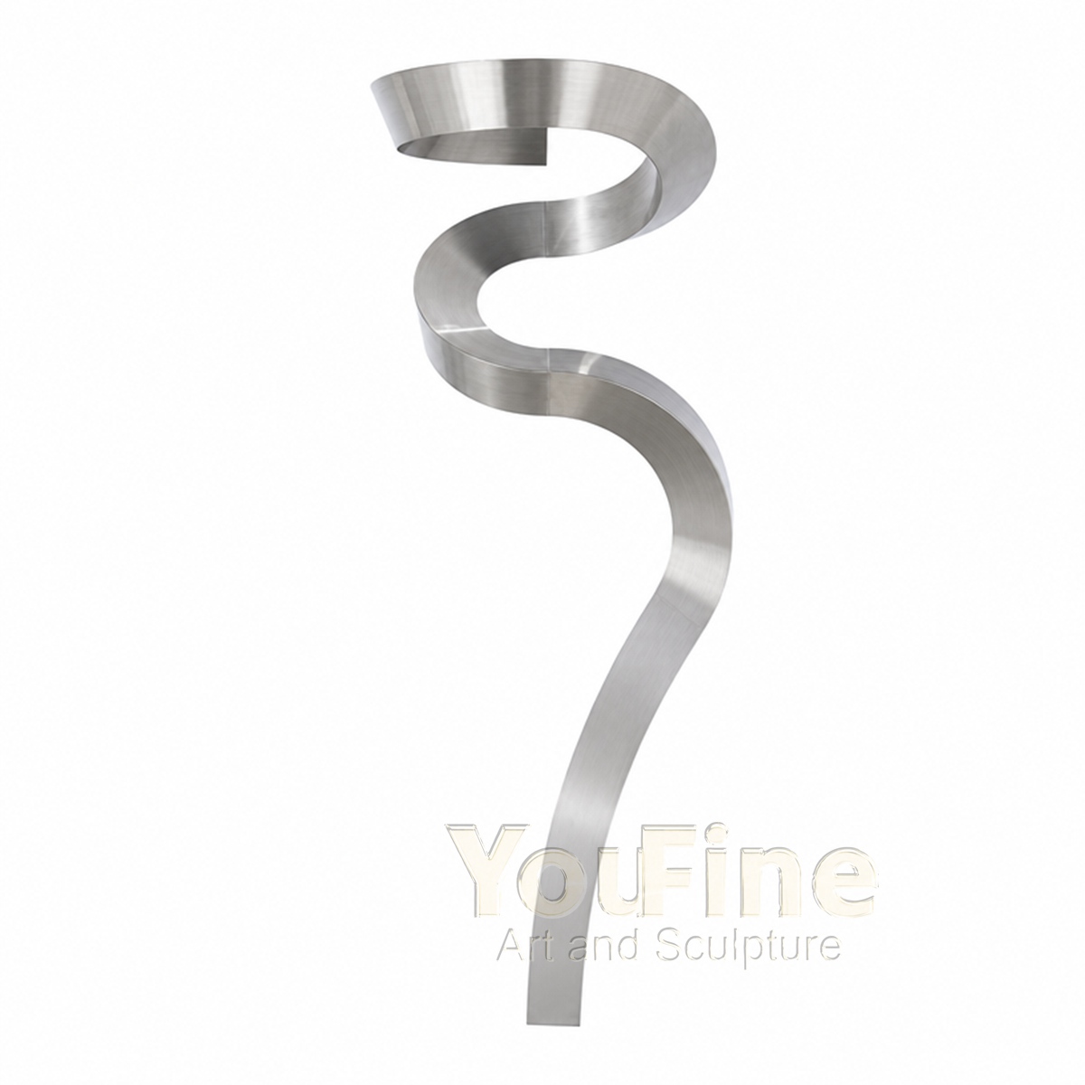 Contemporary Stainless Steel Garden Sculpture Abstract Ribbon Art